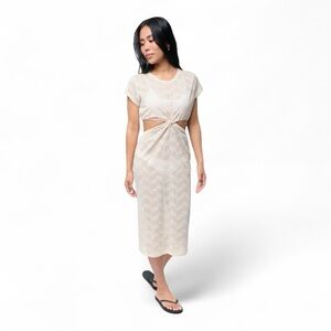 Miken Cut-Out Crochet Midi Dress NWT